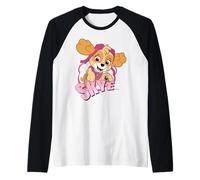 Paw Patrol Skye Cartoon Rescue Girl Power Pup Opera d'Arte retrò Maglia con Maniche Raglan