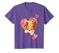 Paw Patrol - Skye Zuma Heart Maglietta, Bambini, Viola mélange, 3 Anni