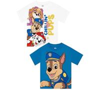 Paw Patrol T Shirt Bambino Pacco da 2, Maglietta Ragazzo Estate, Confezione da 2 Magliette Bambini, Abbigliamento Bambino Cotone, Blu 4-5 Anni