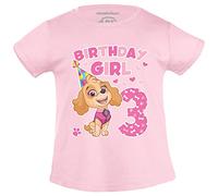 Paw Patrol T-Shirt Ragazze Skye Birthday Girl 3 Anni T-Shirt per Compleanno 104 Rosa