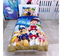 Paw Patrol Team Set Letto Singolo Copripiumino 140x200cm Biancheria Cotone
