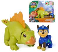 Paw Patrol: The Dino Movie, Roaring Pup Pals Chase, include uno stegosauro giocattolo da 10,1 cm con suoni attivi e un personaggio Chase, giocattoli per in età prescolare dai 3 anni in su