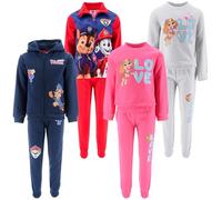 Paw Patrol - Tuta Sportiva Felpata Jogging Ginnastica Cordinata Felpa Full Print e Pantalone - Bambina Bambino [1174 Rosso - 3 anni]