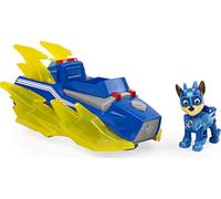 PAW PATROL - Veicolo + action figure di Chase, motivo Mighty Pups Charged Up, con luci e suoni