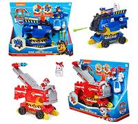 Paw Patrol, Veicolo trasformabile Rise And Rescue con Personaggio Chase o Marshall e Accessori, Giocattoli per Bambini dai 3 Anni in su