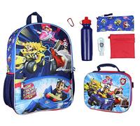 Paw Patrol, zaino da 40,6 cm, borsa portapranzo, borraccia per acqua, snack, set da 7 pezzi, zaino per la scuola per bambini