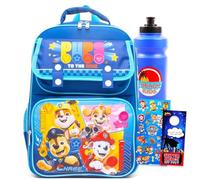 Paw Patrol Zaino per bambini - Pacchetto con zaino da 38,1 cm con Chase, Marshall, Skye, Rubble Plus, bottiglia d'acqua, adesivi, altro | Paw Patrol School Bag per ragazzi e ragazze