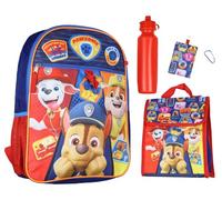Paw Patrol, zaino per bambini, set da 5 pezzi | Chase Marshall Rubble Bookbag | Borsa per il pranzo, bottiglia d'acqua, moschettone e porta documenti | Zaini per ragazzi per la scuola