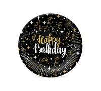 PAW Piatti Carta Ø 23 cm, 8 pezzi - Compleanno Dorato