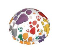 Paw Prints Art 1 Cuffia per capelli con fascia elastica regolabile e vibrante, cuffia da doccia da donna riutilizzabile impermeabile