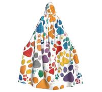 Paw Prints Art 1 - Mantello con cappuccio per adulti | Mantello di Halloween a lunghezza intera con cappuccio oversize, tessuto morbido adatto alla maggior parte degli adulti per