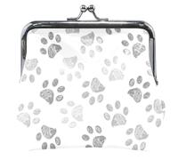 Paw Prints Portafoglio da donna in pelle con fibbia e chiusura a bacio, Paw Prints Gray Chic, UNITALLA Classic, Paw Prints Gray Chic, UNITALLA Classic, Paw Prints Gray Chic, Taglia unica, Classic