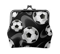 Paw Prints - Portamonete da donna con stampa artistica, in pelle sintetica, con chiusura a bacio, Calcio nero., Taglia unica, Vintage