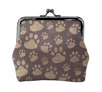 Paw Prints - Portamonete da donna con stampa artistica, in pelle sintetica, con chiusura a bacio, Paw Prints Art, Taglia unica, Vintage