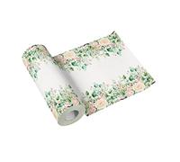 PAW Runner da Tavola Tessuto 40 cm x 24 m - Momenti Floreali | Decorazione per comunione, matrimonio, compleanno e battesimo, in carta Airlaid, assorbente, prefustellato ogni 120 cm