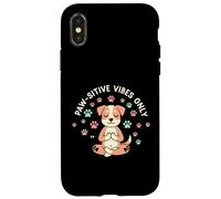 Paw-sitive Vibes Only Animal Lover Dog Citazione Custodia per iPhone X/XS