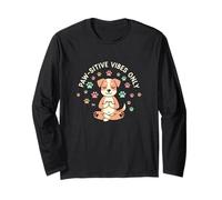 Paw-sitive Vibes Only Animal Lover Dog Citazione Maglia a Manica