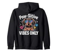 Paw-sitive Vibes Only Cute Dog Lover Bassotto Felpa con Cappuccio