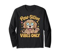Paw-sitive Vibes Only Cute Dog Lover Goldendoodle Maglia a Manica
