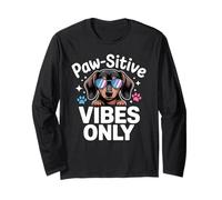 Paw-sitive Vibes Solo Cute Dog Amante Vibes Positive Maglia a Manica
