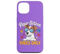 Paw-sitive Vibes Solo simpatico amante dei cani Jack Russell Terrier Custodia per iPhone 13