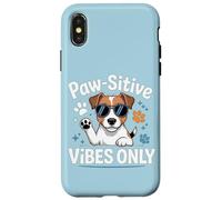 Paw-sitive Vibes Solo simpatico amante dei cani Jack Russell Terrier Custodia per iPhone X/XS