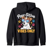 Paw-sitive Vibes Solo simpatico amante dei cani Jack Russell Terrier Felpa con Cappuccio