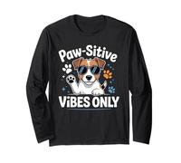 Paw-sitive Vibes Solo simpatico amante dei cani Jack Russell Terrier Maglia a Manica