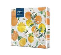 PAW Tovaglioli 33 x 33 cm, 20 pezzi - Agrumi Con Api | Tre veli, assorbenti e resistenti, decorazione per compleanno, matrimonio e merenda, porta colore in tavola