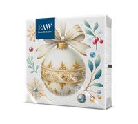 PAW Tovaglioli 33 x 33 cm, 20 pezzi - Decorazione Classica | Tre veli, assorbenti e resistenti, decoro festivo per Natale e Avvento, atmosfera calda a tavola
