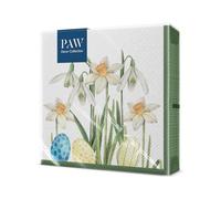 PAW Tovaglioli 33 x 33 cm, 20 pezzi - Giardino Pasquale | Tre veli, assorbenti e resistenti, decorazione pasquale per la Pasqua e il pranzo di primavera, atmosfera di festa