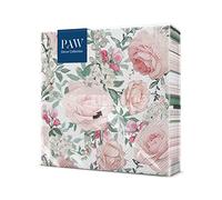 PAW Tovaglioli 33 x 33 cm, 20 pezzi - Rose Splendide | Tre veli, assorbenti e resistenti, decorazione per compleanno, matrimonio e merenda, porta colore in tavola