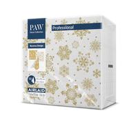 PAW Tovaglioli 40 x 40 cm, 50 pezzi - Motivo Invertito Fiocchi Oro | Effetto tessuto, resistenti e assorbenti, decoro raffinato per Natale e feste, atmosfera festosa
