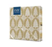 PAW - Tovaglioli a 3 strati (33 x 33 cm) | 20 pezzi | Colorati Perfetti per la tavola | Tovaglioli usa e getta - Natale, inverno | Motivo alberi di Natale