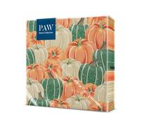 PAW - Tovaglioli a 3 strati (33 x 33 cm) | 20 pezzi | Perfetti per compleanni, feste | Decorazioni autunnali per la tavola | Tovaglioli di carta usa e getta - Zucche colorate | Campi di zucche