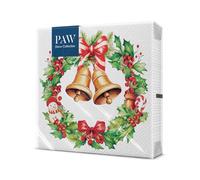 PAW - Tovaglioli a 3 veli (33 x 33 cm) | 20 pezzi | Colorati Perfetti per la tavola di Natale | Tovaglioli usa e getta - Natale, inverno | Festoso albero della gioia