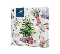 PAW - Tovaglioli di Carta (33 x 33 cm) I 20 Pezzi I Tovaglioli Carta I 3 Veli I Natale, Inverno, Albero di Natale, Regali I Colore: Christmas at Home