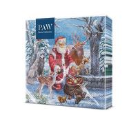 PAW - Tovaglioli di Carta Natale (33 x 33 cm) | 20 Pezzi | 3 Veli | Inverno, Neve, Babbo Natale | Colore: Santa's Gifts