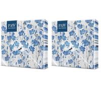 PAW - Tovaglioli di Carta Colorati (33 x 33 cm) I 20 Pezzi I Tovaglioli Compleanno I Primavera, Estate, Prato, Campagna I 3 veli I Tovaglioli di Carta Decorati per Compleanni e Feste - Flax Plants