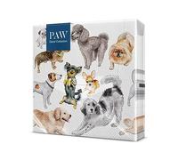 PAW - Tovaglioli di Carta Colorati (33 x 33 cm) I 20 Pezzi I Tovaglioli Compleanno per Bambini I Tovaglioli Carta - Cani, Gioia I 3 Veli I Decorati per Compleanni e Feste - Dogs Happiness