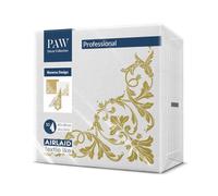PAW - Tovaglioli di Carta Colorati - Airlaid (40 x 40 cm) I 50 Pezzi I Ideale per Matrimonio, Battesimo, Comunione, Compleanno I Tovaglioli Stoffa Colorati I Motivo Inverso Bianco-oro