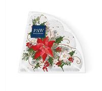 PAW - Tovaglioli di Carta Natale (Ø 32 cm) I 12 Pezzi I Tovaglioli di Carta Rotondi I Tovaglioli di Carta Natalizi - Natale, Inverno, Vacanze, Poinsettia I Poinsettia Composition