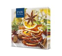 PAW - Tovaglioli di Carta Natale (33 x 33 cm) I 20 Pezzi I 3 Veli I Tovaglioli Carta - Natale, Inverno, Arance, Cannella I Colore: Christmas Fruit