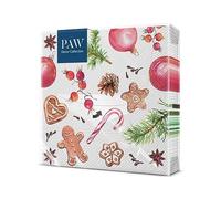PAW - Tovaglioli di Carta Natale (33 x 33 cm) I 20 Pezzi I Tovaglioli Carta I 3 Veli I Natale, Inverno, Stelle, Omini di Pan di Zenzero, Dolcetti I Colore: Homemade Sweets