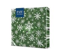PAW - Tovaglioli di Carta Natale (33 x 33 cm) I 20 Pezzi I Natalizi I 3 Veli I Inverno, Neve, Fiocchi di Neve, Verde I Christmas Snowflakes Green