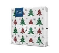 PAW - Tovaglioli di Carta Natale (33 x 33 cm) I 20 Pezzi I Tovaglioli Natale Carta I 3 Veli I Tovaglioli Carta - Natale, Inverno, Stelle, Albero di Natale I Colore: Christmas Tree Check