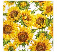 PAW - Tovaglioli di Carta Colorati (33 x 33 cm) I 20 Pezzi I Tovaglioli Compleanno I Autunno, Girasoli I Tovaglioli di Carta Decorati per Compleanni e Feste I Dancing Sunflowers