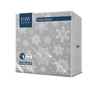 PAW - Tovaglioli Natale - Airlaid (40 x 40 cm) I 50 Pezzi I Tovaglioli Carta Airlaid I 3 Veli I Tovaglioli Airlaid - Natale, Inverno, Vacanze, Neve, Fiocchi di Neve I Snowflakes silver