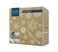 PAW - Tovaglioli Natale - Airlaid (40 x 40 cm) I 50 Pezzi I Tovaglioli Carta Airlaid I 3 Veli I Tovaglioli Airlaid - Natale, Inverno, Vacanze, Neve, Palle di Neve I Snowflakes gold