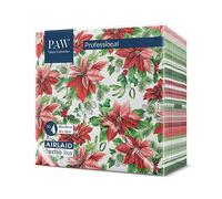 PAW - Tovaglioli Natale - Airlaid (40 x 40 cm) I 50 Pezzi I Tovaglioli Carta Airlaid I 3 Veli I Tovaglioli Airlaid - Natale, Inverno, Vacanze, Poinsettia I Glory Poinsettia